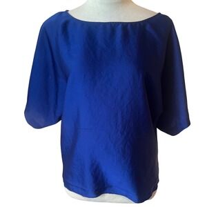 Express Women's Dolman Sleeve Boat Neck Cobalt Blue Lightweight Blouse SZ XS